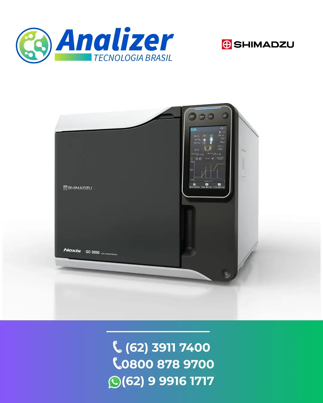 AJUSTE CROMATOGRAFO DE GASES NEXIS GC 2030 SHIMADZU BRASIL