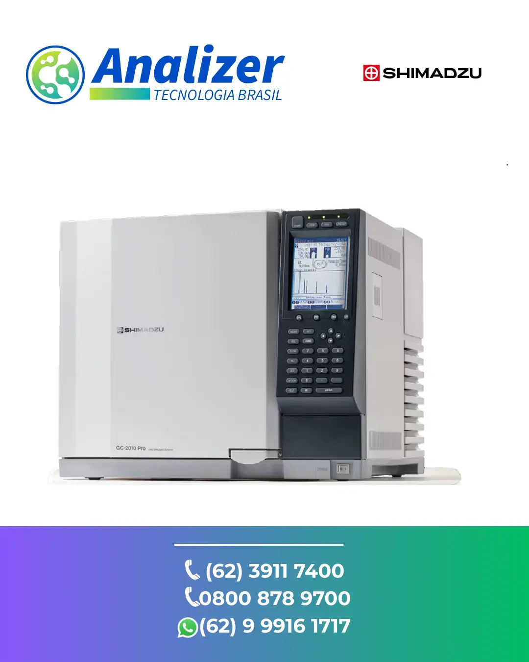 AJUSTE EM CROMATOGRAFO DE GASES GC 2010 PRO SHIMADZU BRASIL