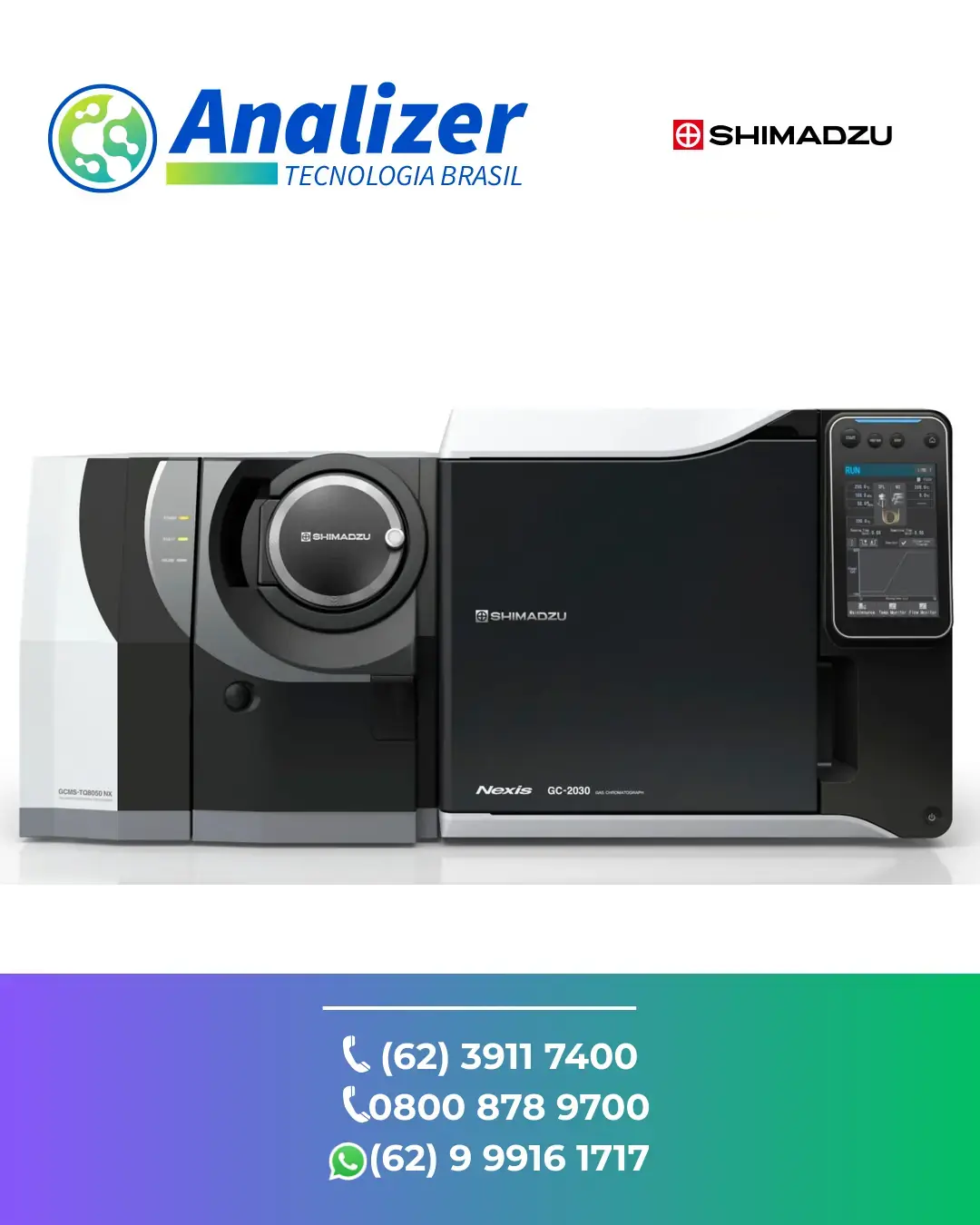 AJUSTE SISTEMA CROMATOGRAFIA GASOSA ESPECTROMETRIA DE MASSAS TQ8050 NX SHIMADZU BRASIL