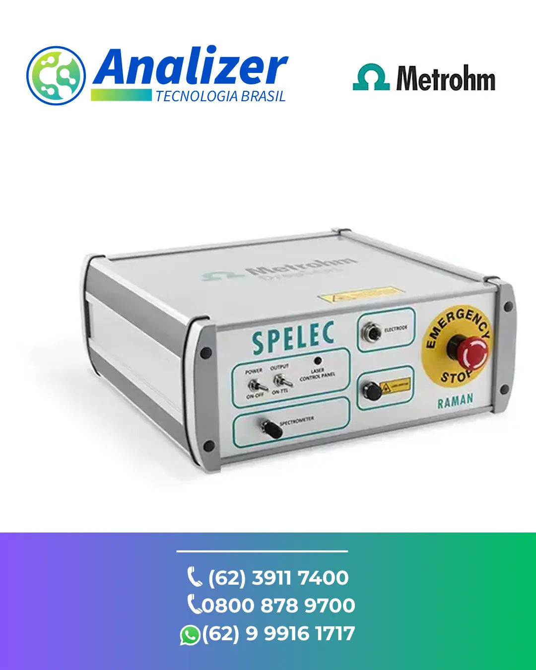 ASSISTÊNCIA ESPECTROELETROQUÍMICO RAMAN DRP SPELECRAMAN METROHM BRASIL