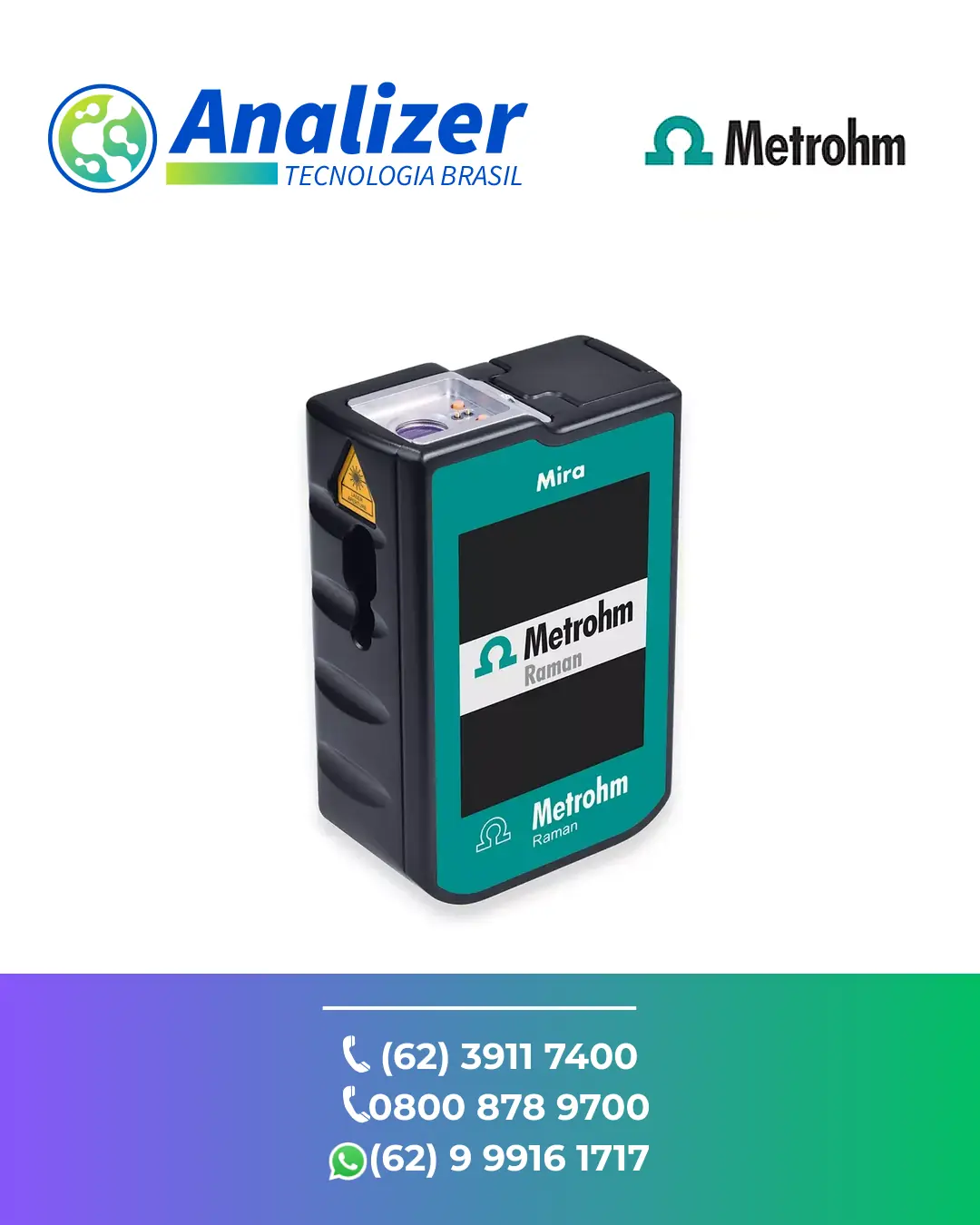 ASSISTÊNCIA ESPECTROSCOPIA RAMAN MIRA P BASIC METROHM BRASIL