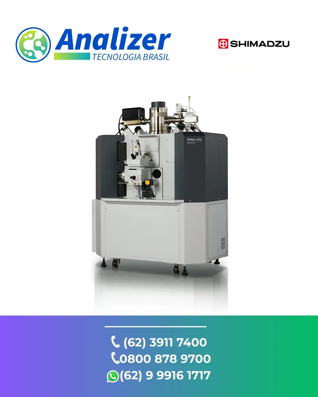 ASSISTÊNCIA MICROANALIZADOR DE SONDA ELETRONICA EPMA 1720 SHIMADZU BRASIL