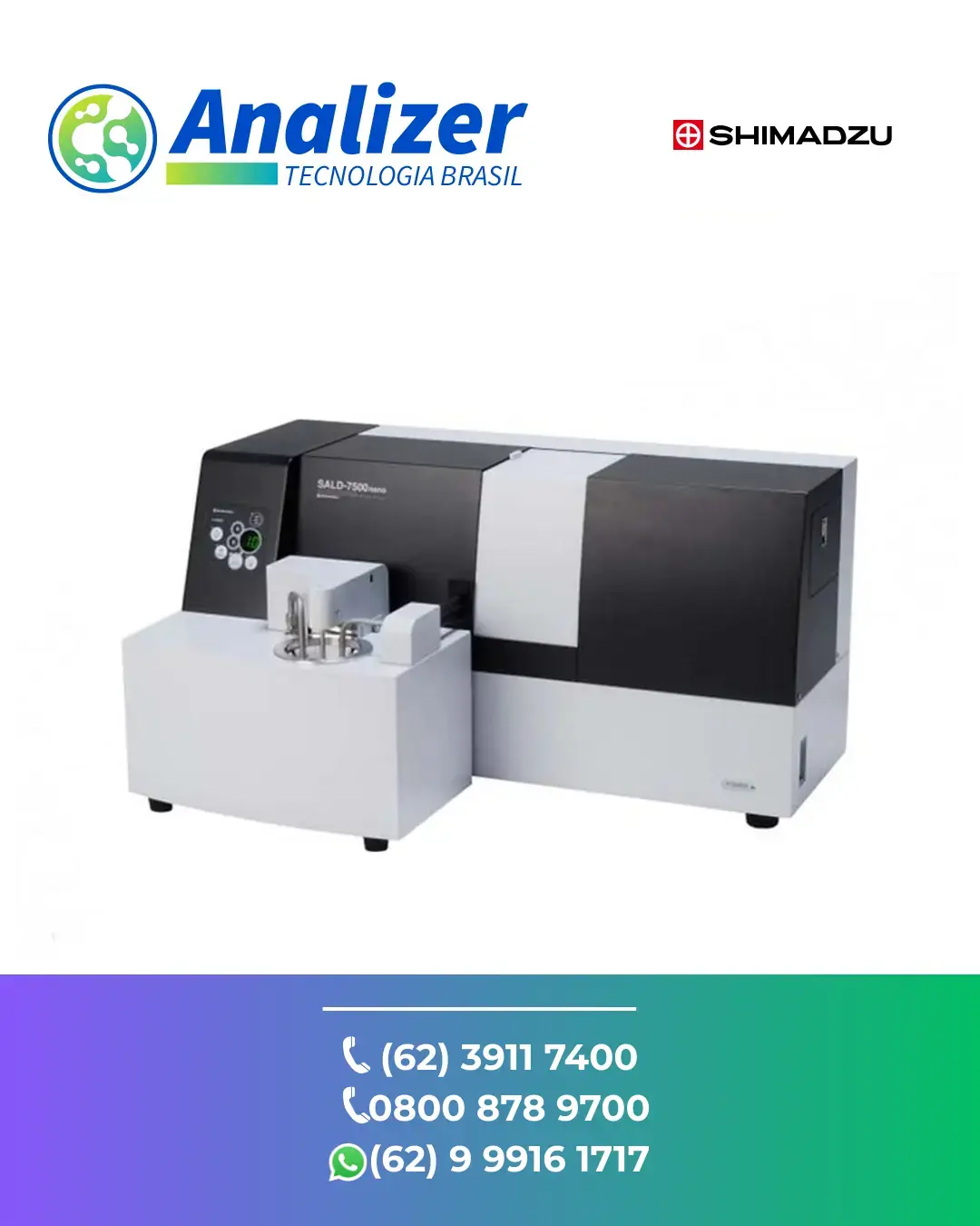 ASSISTÊNCIA TÉCNICA ANALISADOR LASER DIFRACAO DE PARTICULAS SALD 7500NANO SHIMADZU BRASIL