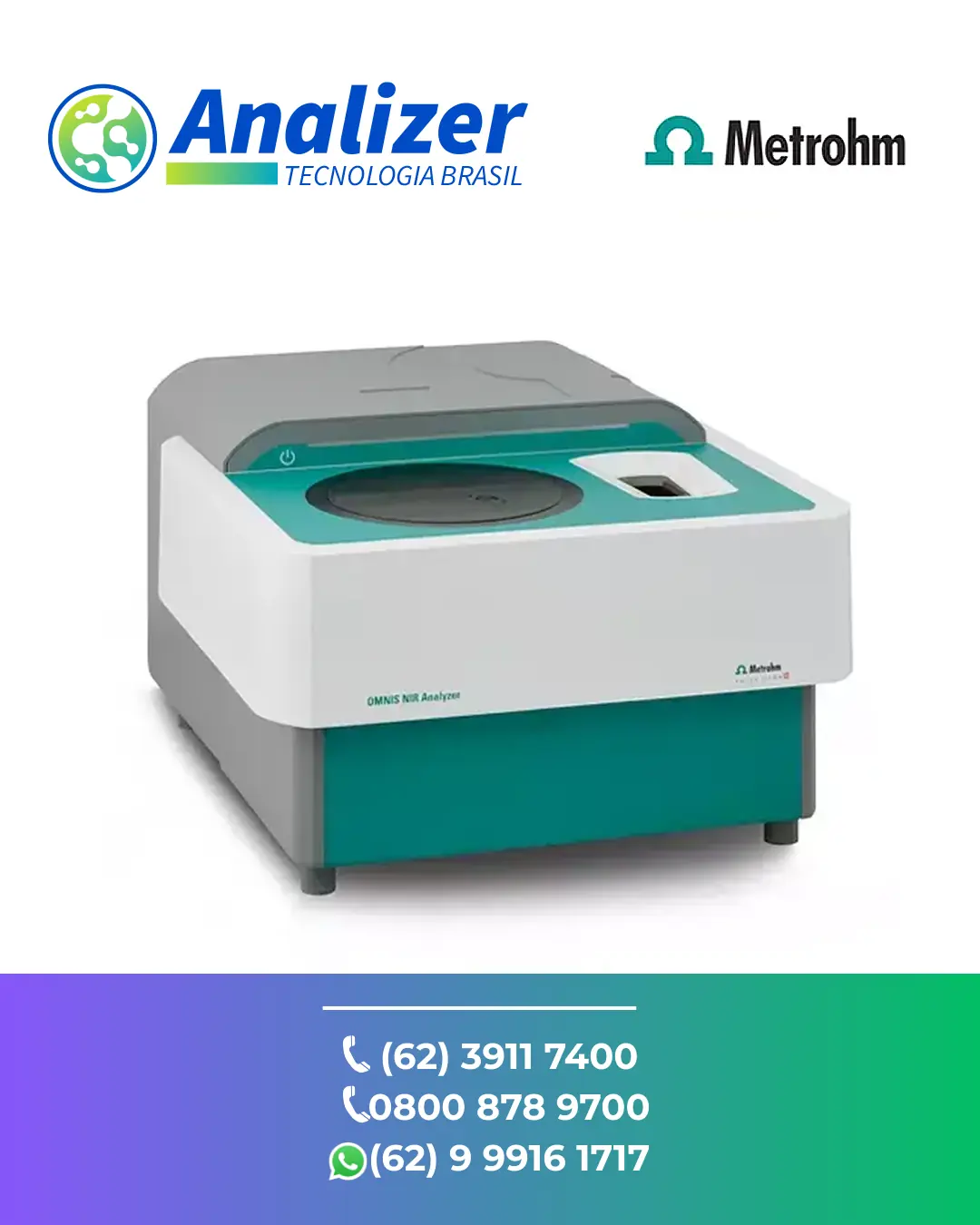 ASSISTÊNCIA TÉCNICA ANALISADOR LÍQUIDO E SOLIDO OMNIS NIR METROHM BRASIL