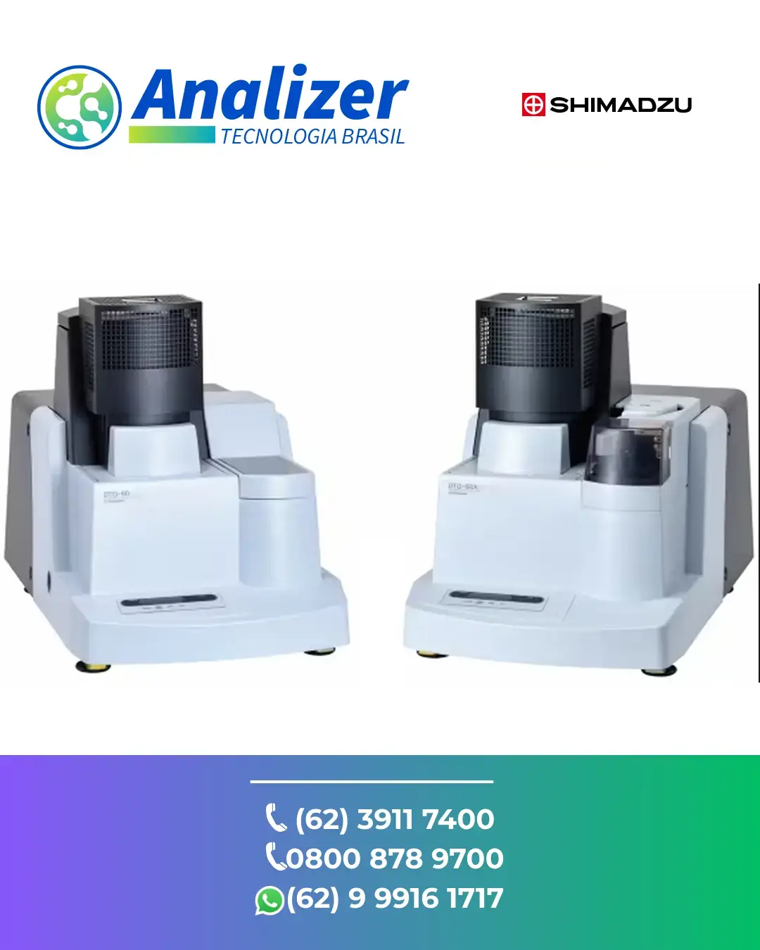 ASSISTÊNCIA TÉCNICA ANALIZADOR TERMOGRAVIMETRICO DTG 60 SHIMADZU BRASIL