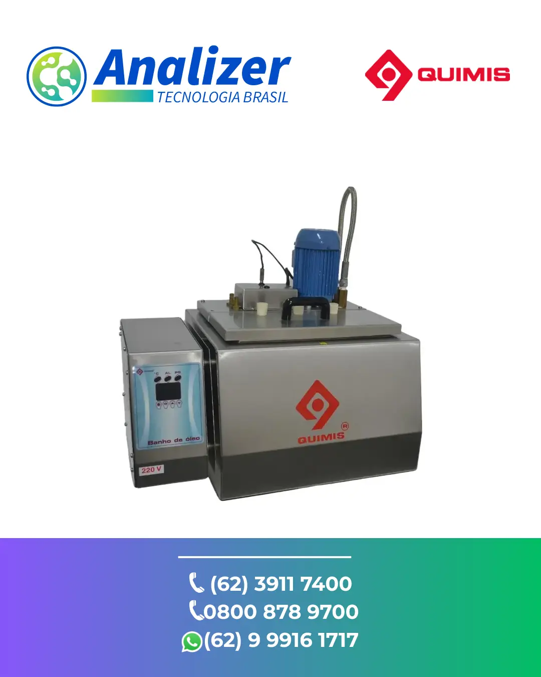 ASSISTÊNCIA TÉCNICA BANHO DE ÓLEO 50 A 300°C Q213M QUIMIS BRASIL