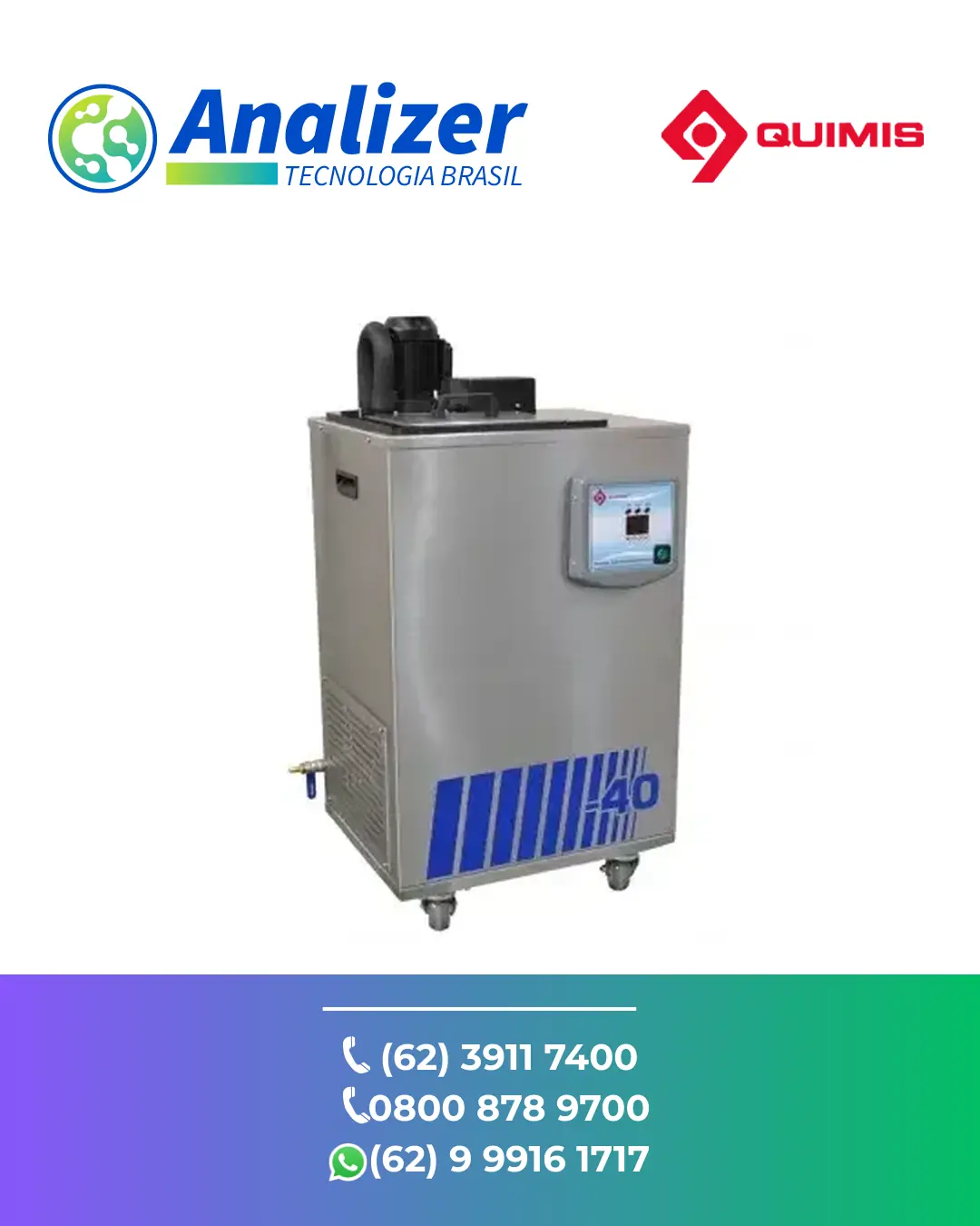 ASSISTÊNCIA TÉCNICA BANHO ULTRATERMOSTÁTICO 40 A 40°C Q214M4 QUIMIS BRASIL