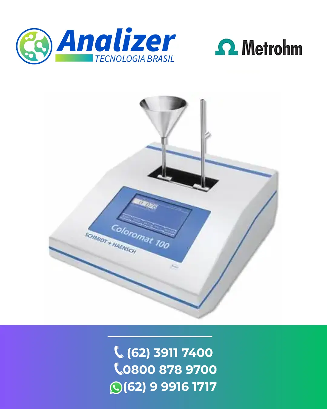 ASSISTÊNCIA TÉCNICA EQUIPAMENTOS COLORÍMETRO COLOROMAT100 SCHMIDT+HAENSCH BRASIL