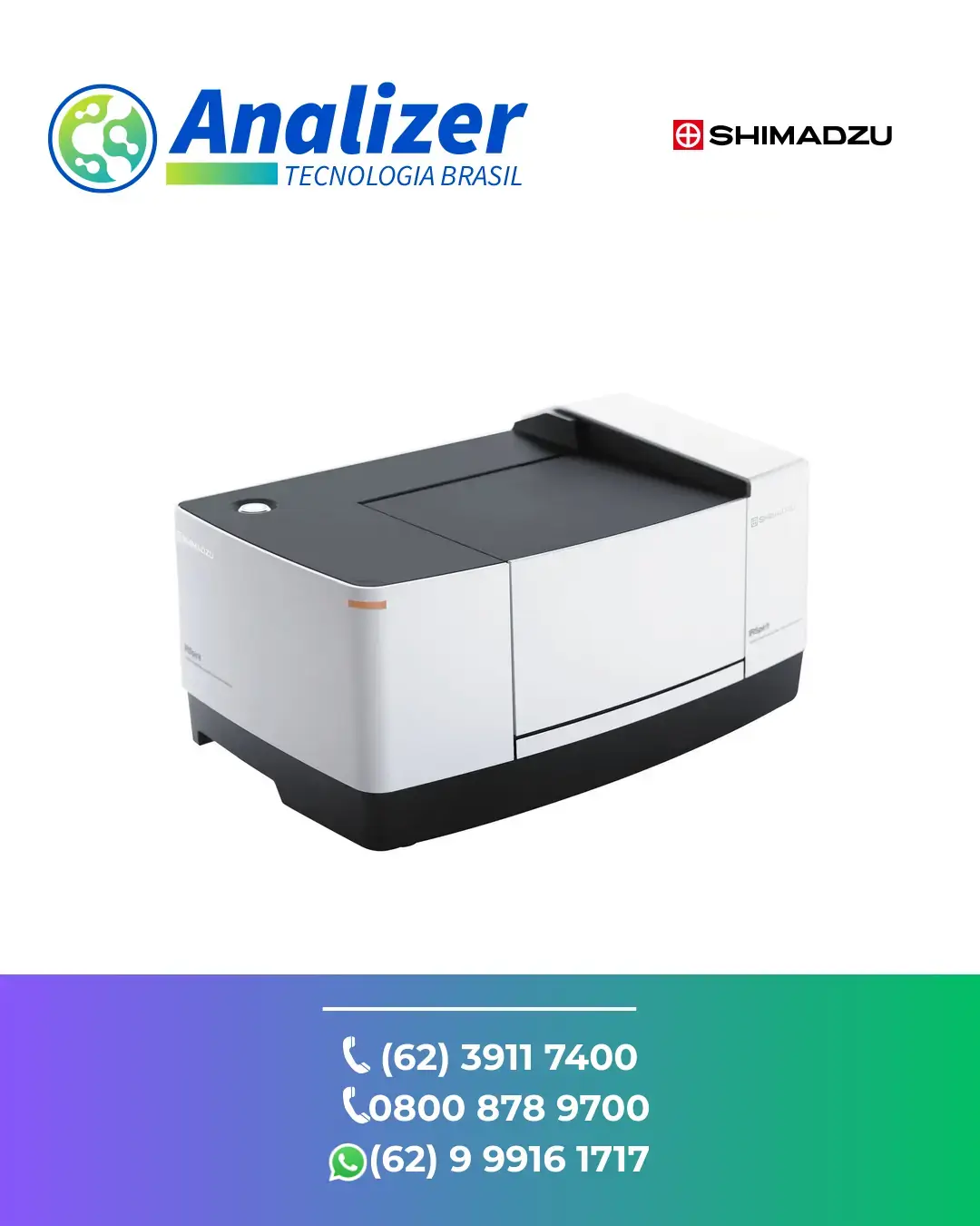 ASSISTÊNCIA TÉCNICA EQUIPAMENTOS ESPECTROFOTOMETRO FTIR IRSPIRIT TX SHIMADZU BRASIL