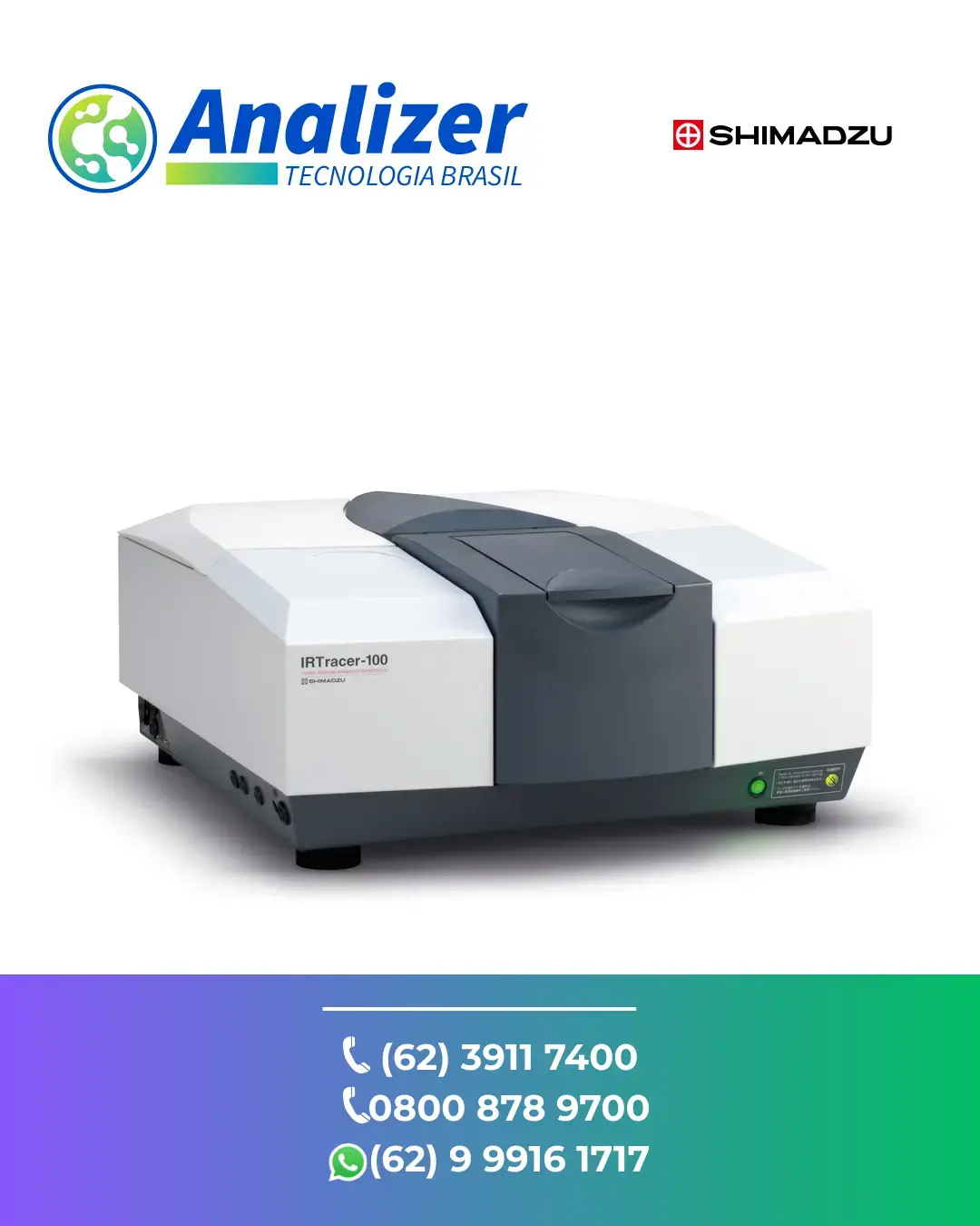 ASSISTÊNCIA TÉCNICA EQUIPAMENTOS ESPECTROFOTOMETRO FTIR IRTRACER 100 SHIMADZU BRASIL