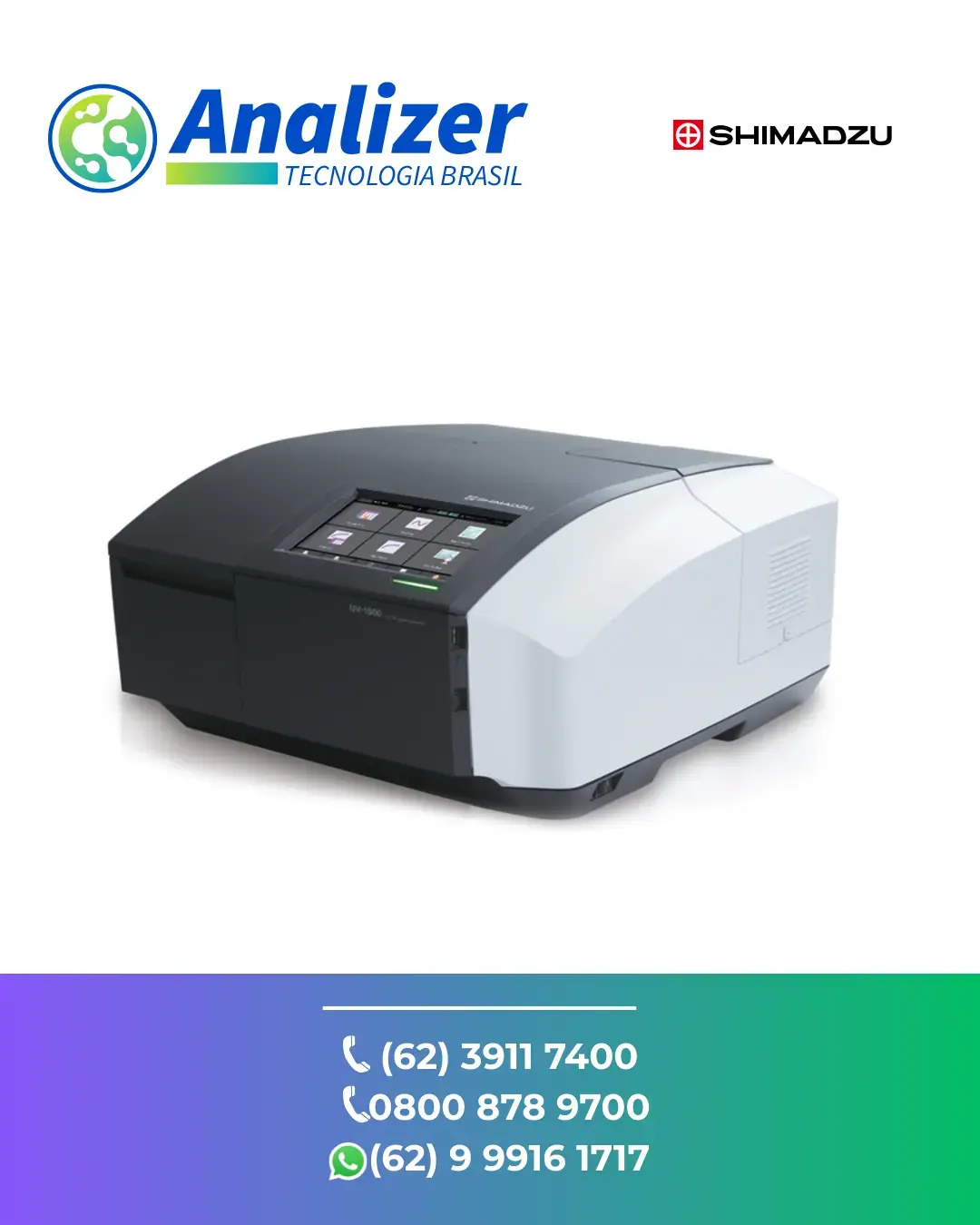 ASSISTÊNCIA TÉCNICA EQUIPAMENTOS ESPECTROFOTOMETRO UV VIS UV 1900I SHIMADZU BRASIL