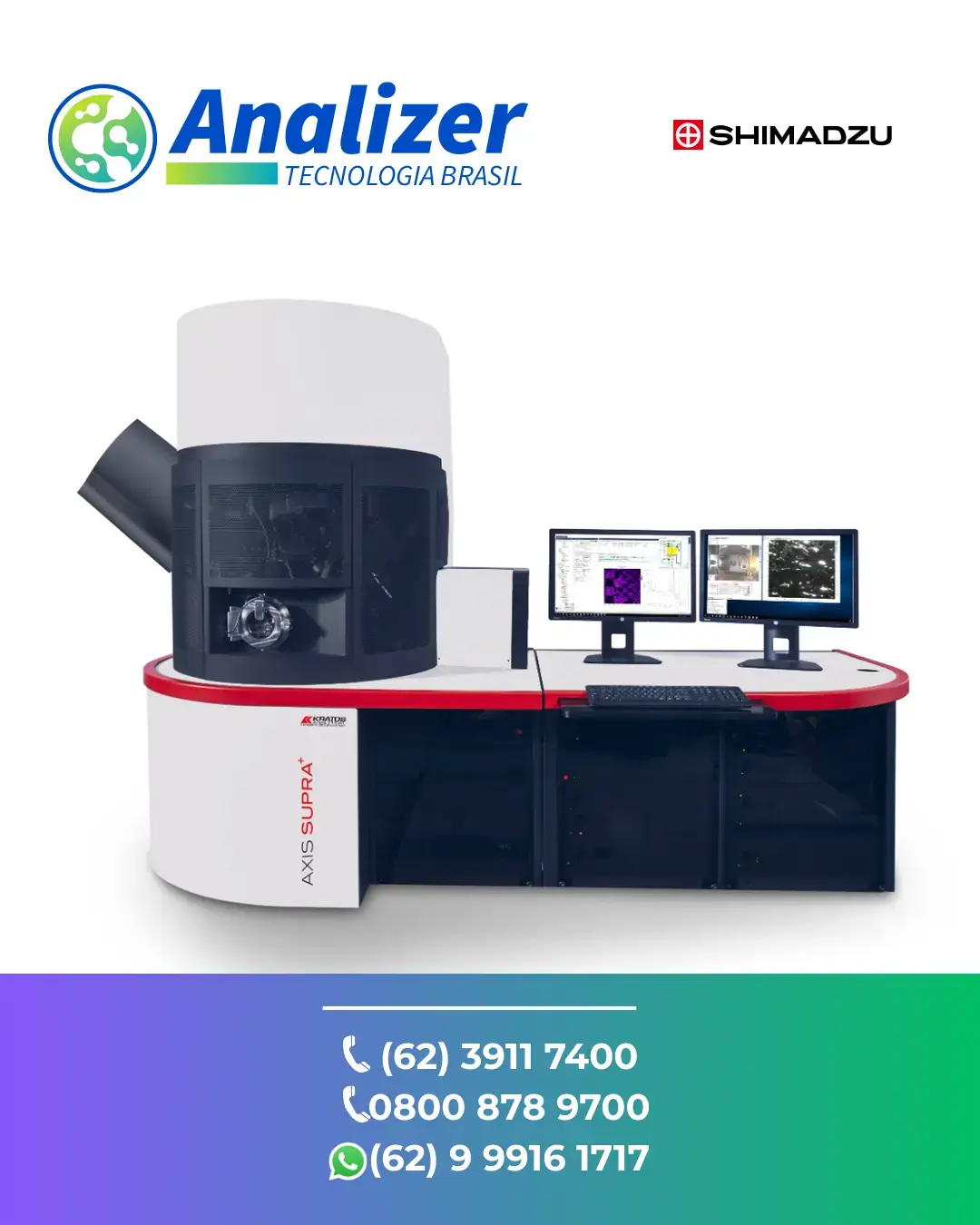 ASSISTÊNCIA TÉCNICA EQUIPAMENTOS ESPECTROMETRO DE FOTOELETRONS DE RAIOS X AXIS SUPRA+ SHIMADZU BRASIL