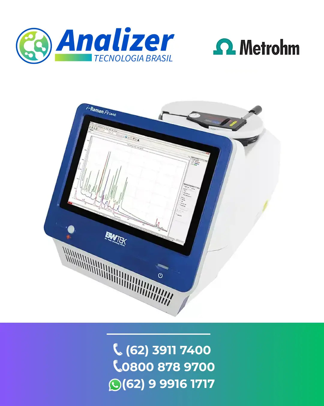 ASSISTÊNCIA TÉCNICA EQUIPAMENTOS ESPECTROMETRO PORTATIL RAMAN I RAMAN PRIME 532H METROHM BRASIL