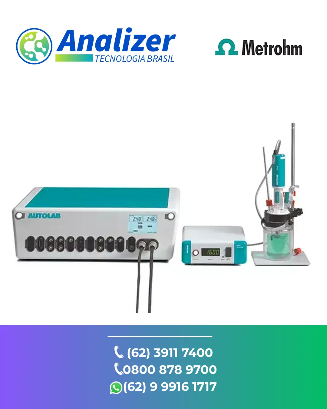 ASSISTÊNCIA TÉCNICA EQUIPAMENTOS POTENCIOSTATO GALVANOSTATO MODULAR AUTOLAB ECAT METROHM BRASIL