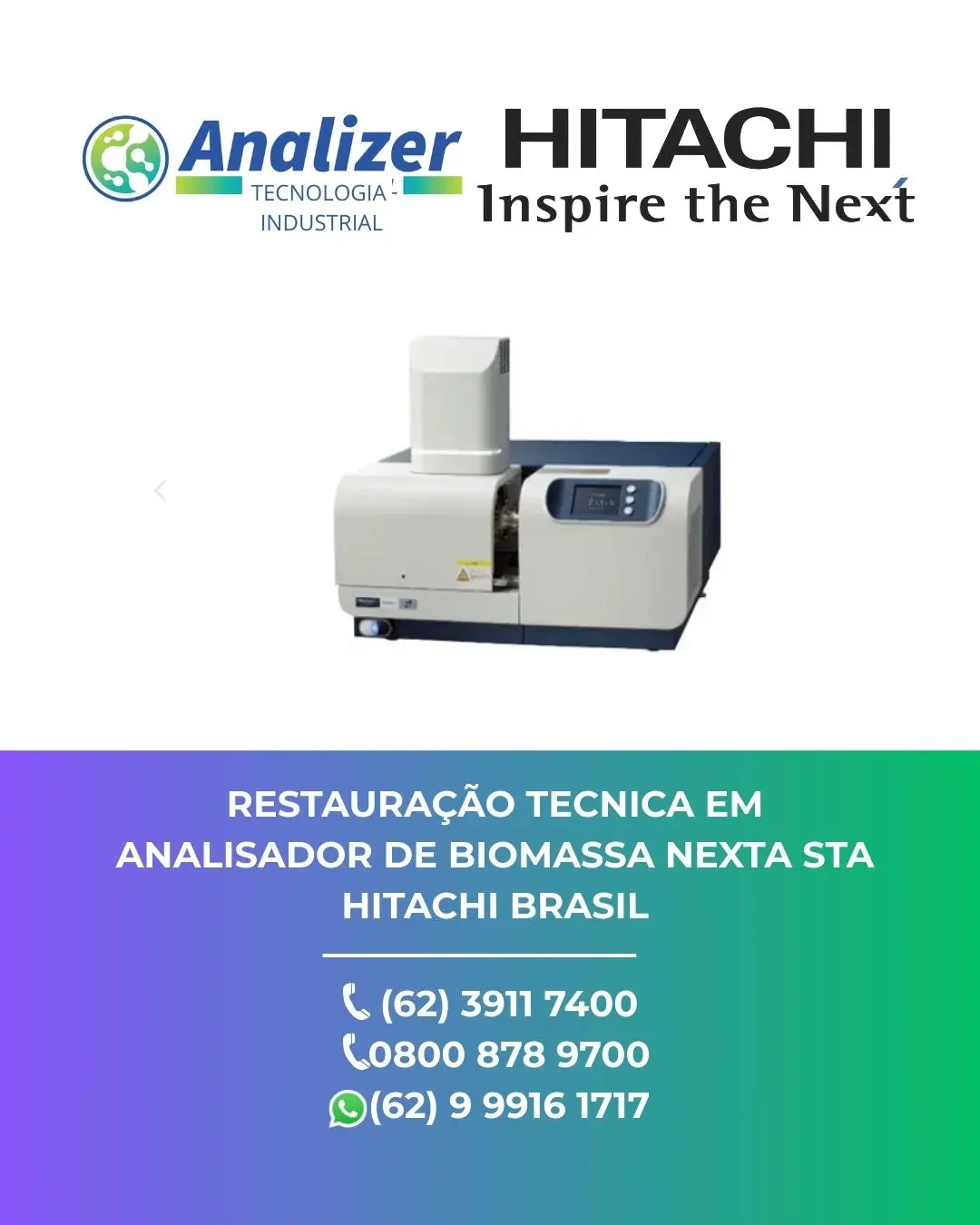 CONSERTO EM ANALISADOR DE BIOMASSA NEXTA STA HITACHI BRASIL