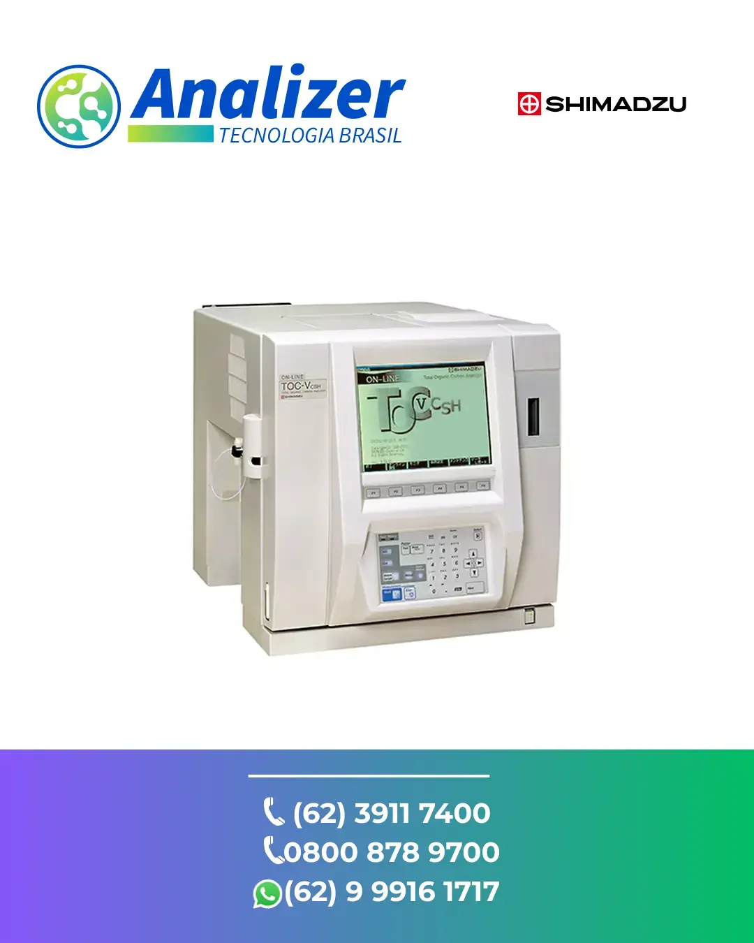 CONSERTO EM ANALISADOR TOC ON LINE TOC VCSH SHIMADZU BRASIL
