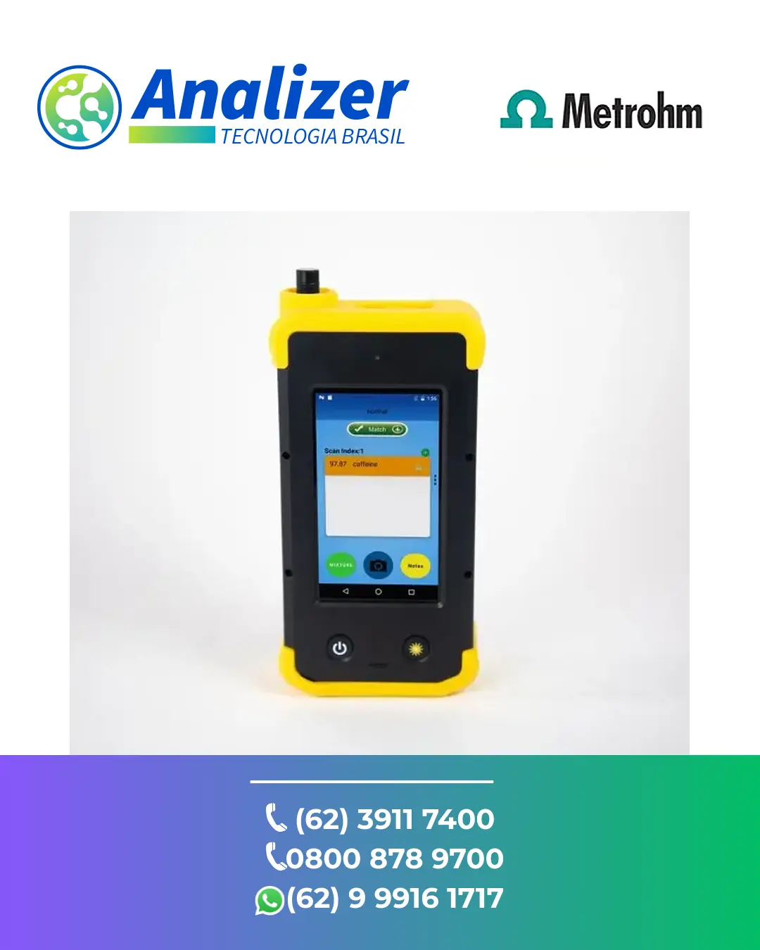 CONSERTO ESPECTROSCOPIA RAMAN TACTICID MOBILE METROHM BRASIL