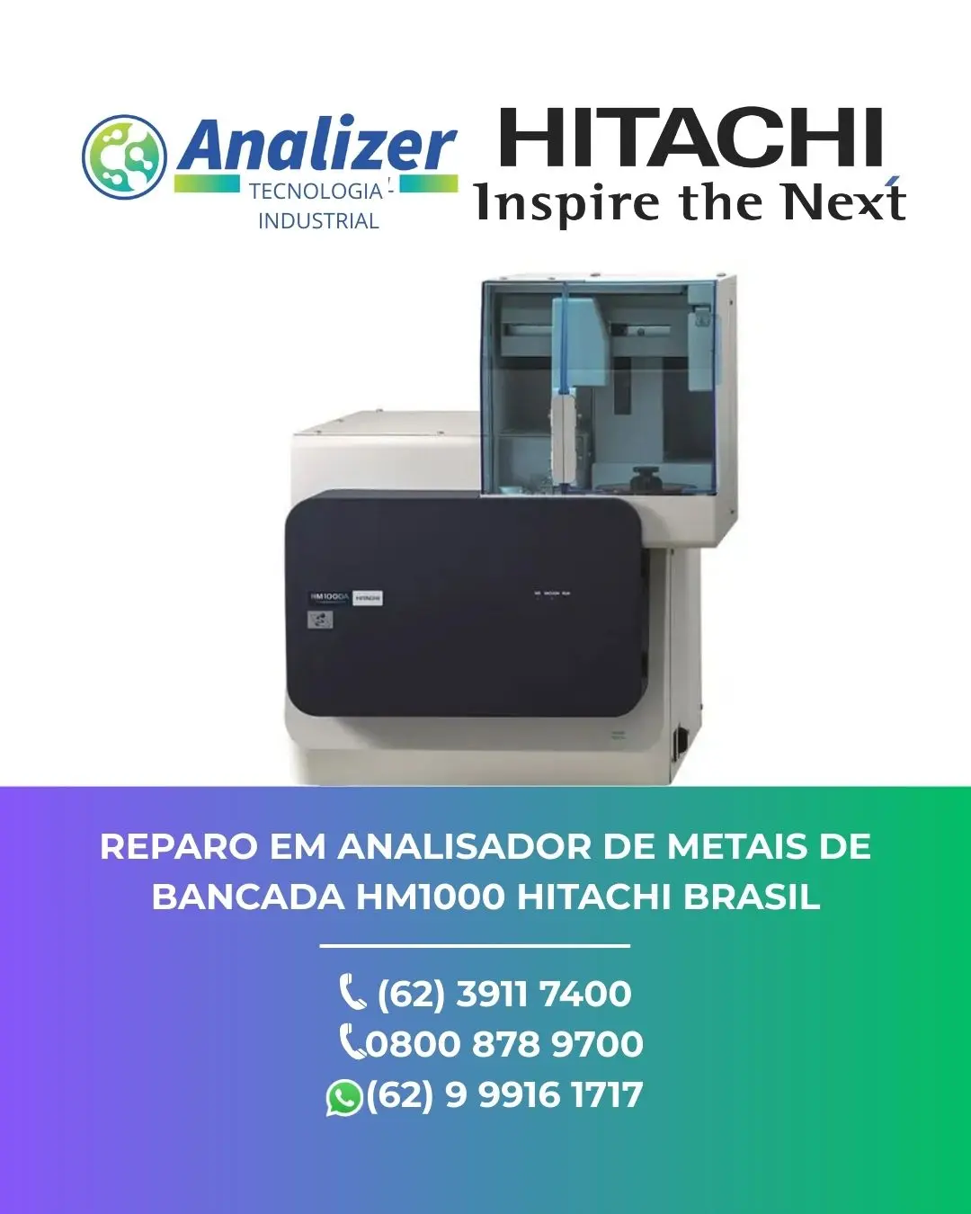 RESTAURAÇÃO ANALISADOR DE METAIS DE BANCADA HM1000 HITACHI BRASIL